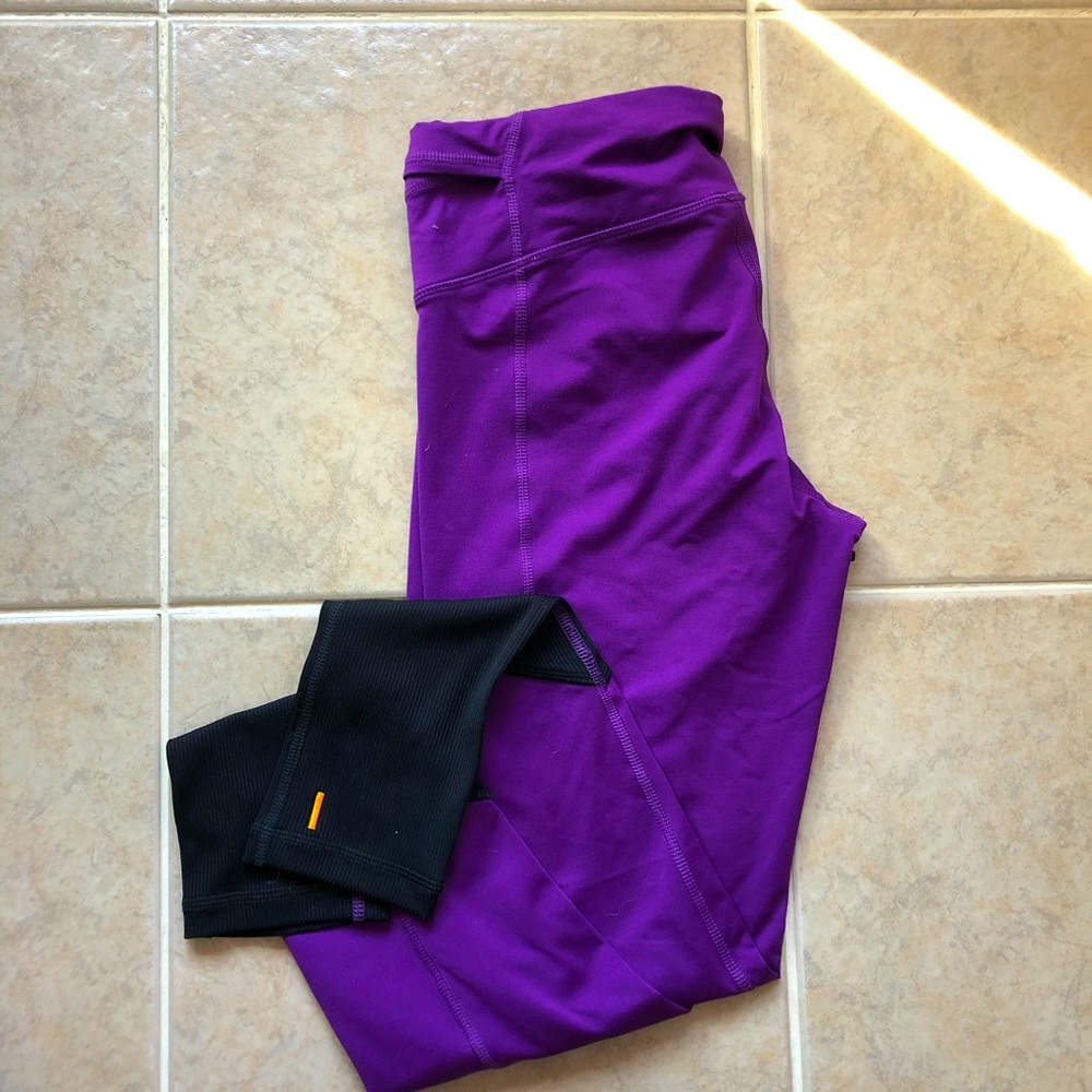 Lucy Purple Leggings with Mesh Detail at Ankle Size XS Lucy Tech workout active